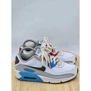 NIKE AIR MAX 90 LTR (GS) WHITE-IRON GREY-BLUE Athletic Shoes SZ 5.5Y CD6864-108